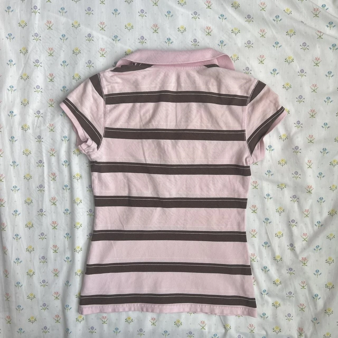 Stripes Maiden Chic Vintage Sweet Clothing Y2K Elegant Woman T-shirts Cute Slim Aesthetic Polo Tops Classic Harajuku Fashion Tee 2