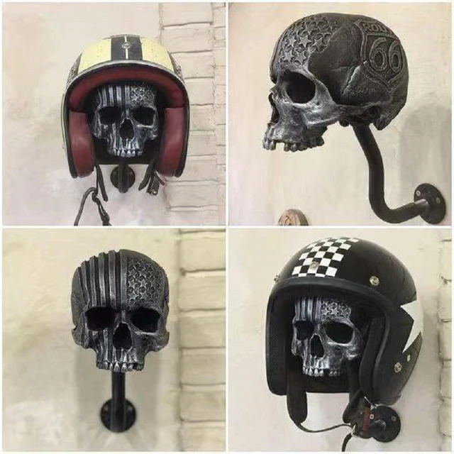 Support mural de casque de crâne de moto, support de casque de crâne,  support universel de crâne de résine, support de cintre de casques de  Hurbike - AliExpress