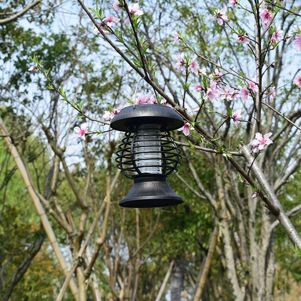 Solar Mosquito Killing Lamp Portable with Handle Outdoor LED Household Bedroom Mosquito Catching Lamp Insecticidal