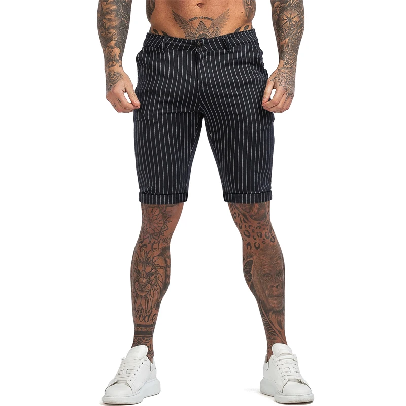 

GINGTTO Mens Shorts Plaid Short Chino Pants Summer Male Clothing Casual Streetwear Slim Fit 9" Inseam Stretch Waist New Arrivals