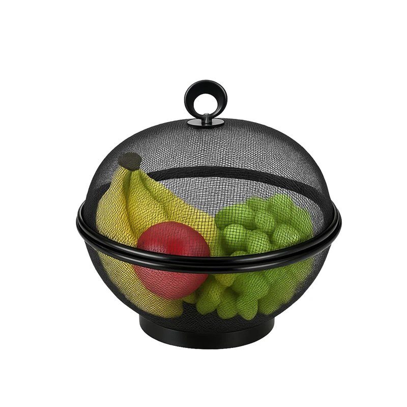 1 Stück 25 cm (10 Zoll) Obstkorb mit Fliegengitterdeckel, ideal für Küche, Esszimmer und Garten, perfekt zur Aufbewahrung von Obst und Gemüse. Ideal als Geschenk._voghion.com