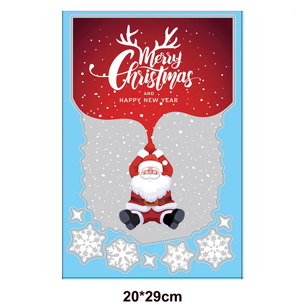 thumbnail image 1 of Pegatinas navideñas para ventanas, decoración navideña, copos de nieve, Papá Noel, reno, calcomanías para ventanas de vidrio, decoraciones navideñas, 1 of 5