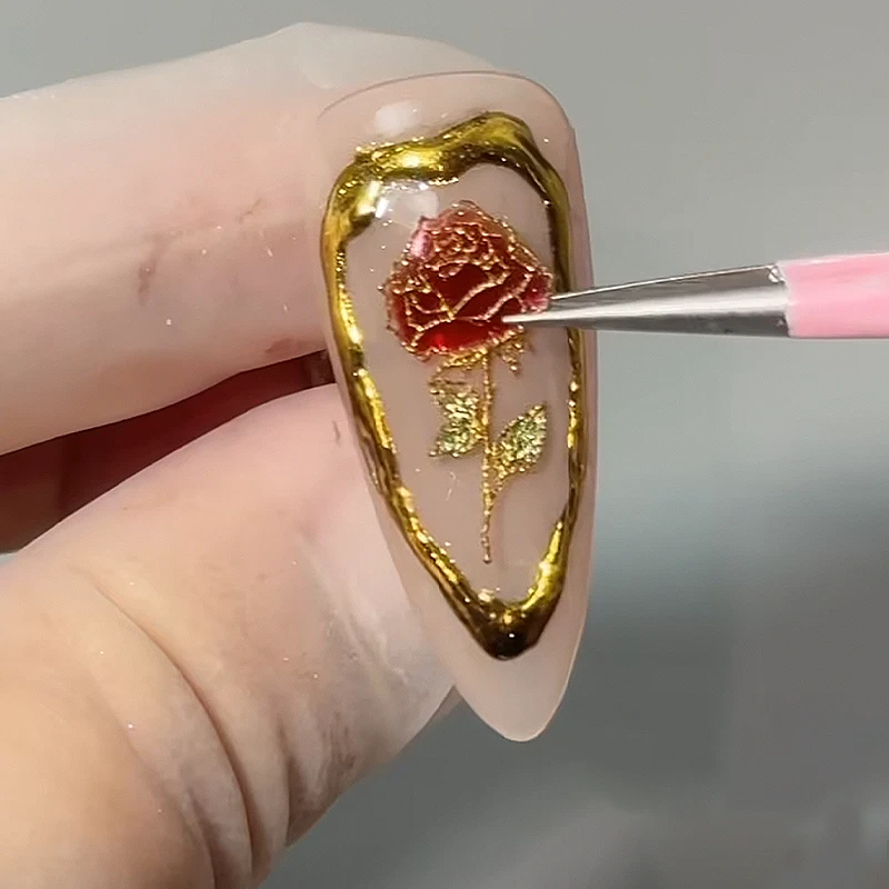 1개 꽃 모양 3D 아크릴 네일 몰드 핸드 인그레이빙 몰드 네일 아트 장식 실리콘 네일 아트
