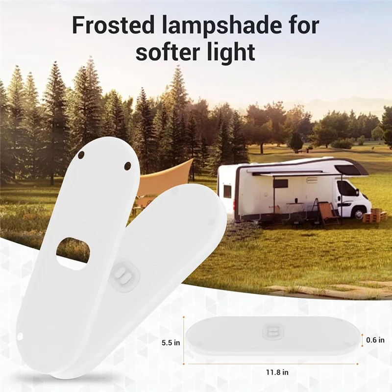 RV 조명 인테리어 1200LM, 3색 12V LED 조명, RV 자동차 트레일러용 초고휘도 204 LED 돔 조명기구
