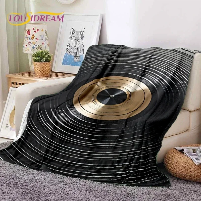 Vinyl Record Music DJ Screen Tape Soft Flannel Blanket for Bed Bedroom Sofa Picnic,Throw Blanket for Cover Outdoors Leisure Gift 2