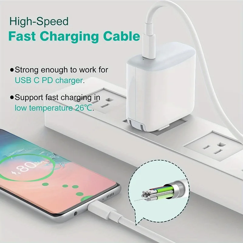 3-Pack 6ft 60W Type C Fast Charge PD USB C to Data Cable for iPhone 15/15 Pro/15 Plus/15 Pro Max, MacBook Pro, iPad Mini
