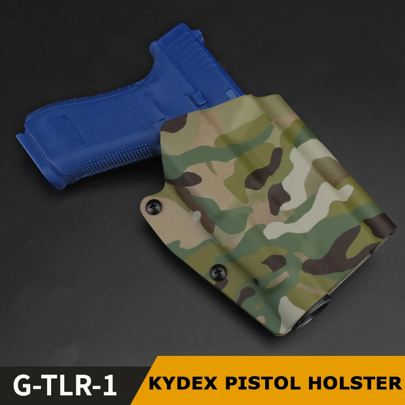 

Kydex Tactical Pistol Gun Holster for Glock 17 19 19X 45 TLR-1 Flashlight Holster Quick Draw Hunting Airsoft Belt Waist Holster