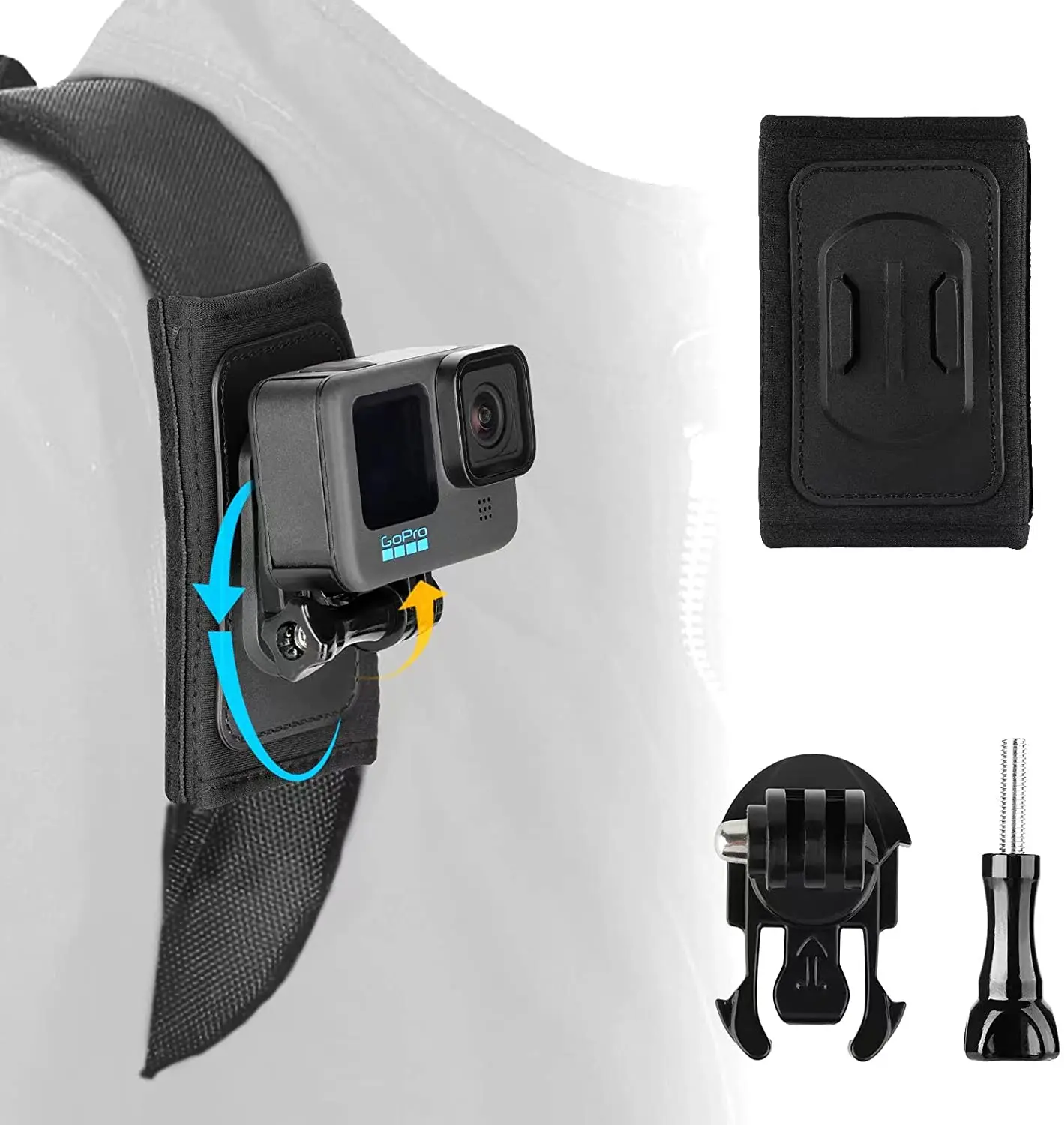 Per Gopro Hero 11 10 9 8 7 6 Dji Action 2 Insta360 360 ° Ruota Fibbia J-Hook Regolabile Con Zaino Tracolla Supporto Per Cintura