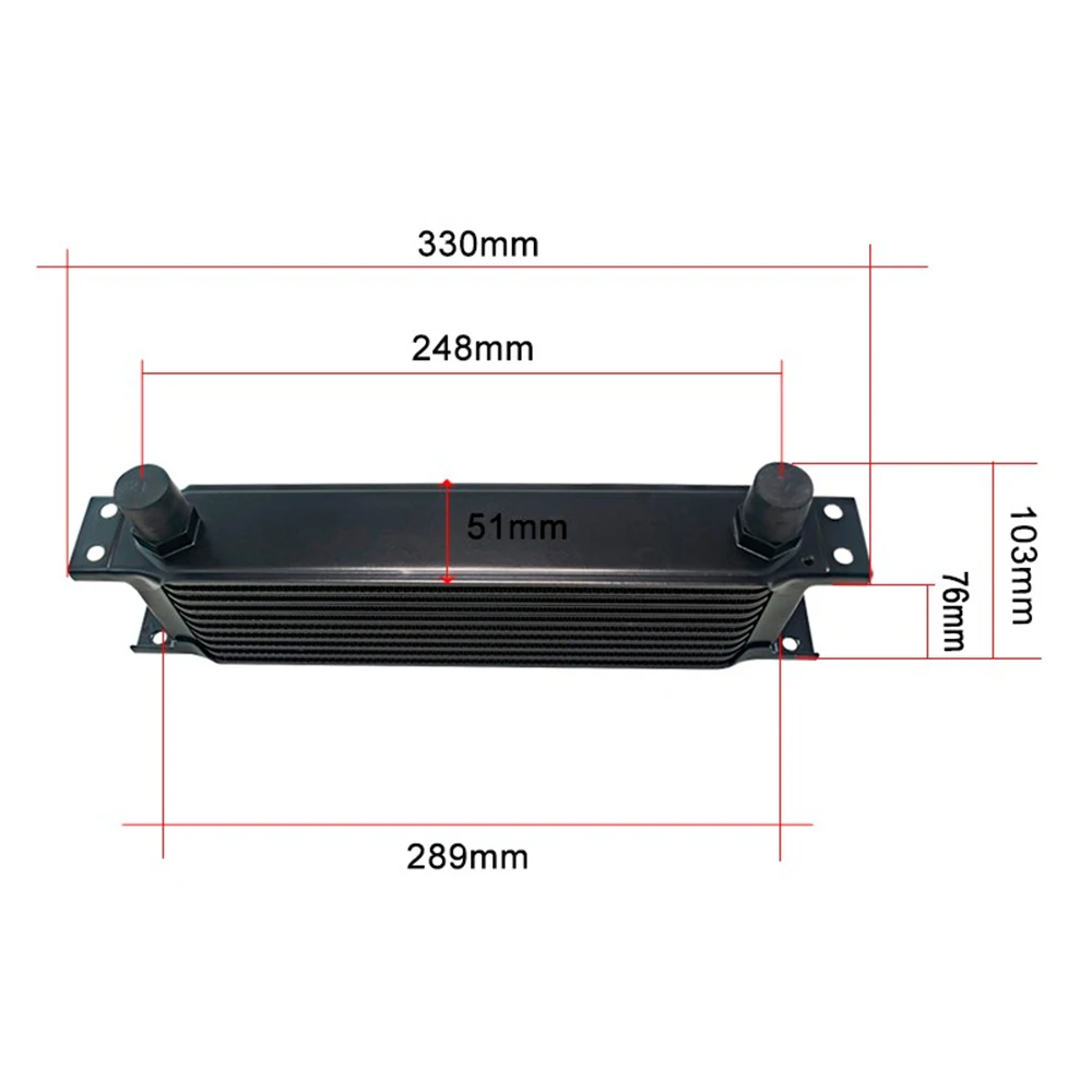 Universal AN10 10 Row Oil Cooler Engine Transmission Trust 10AN OYOTE 10 Black oil cooler kit