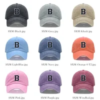 Bicolor Color Letter A-Z Embroidery Washed Cotton Baseball Cap for Men Women Unisex Dad Hat Sun Hat Outdoor Sports Dropshippinp 2