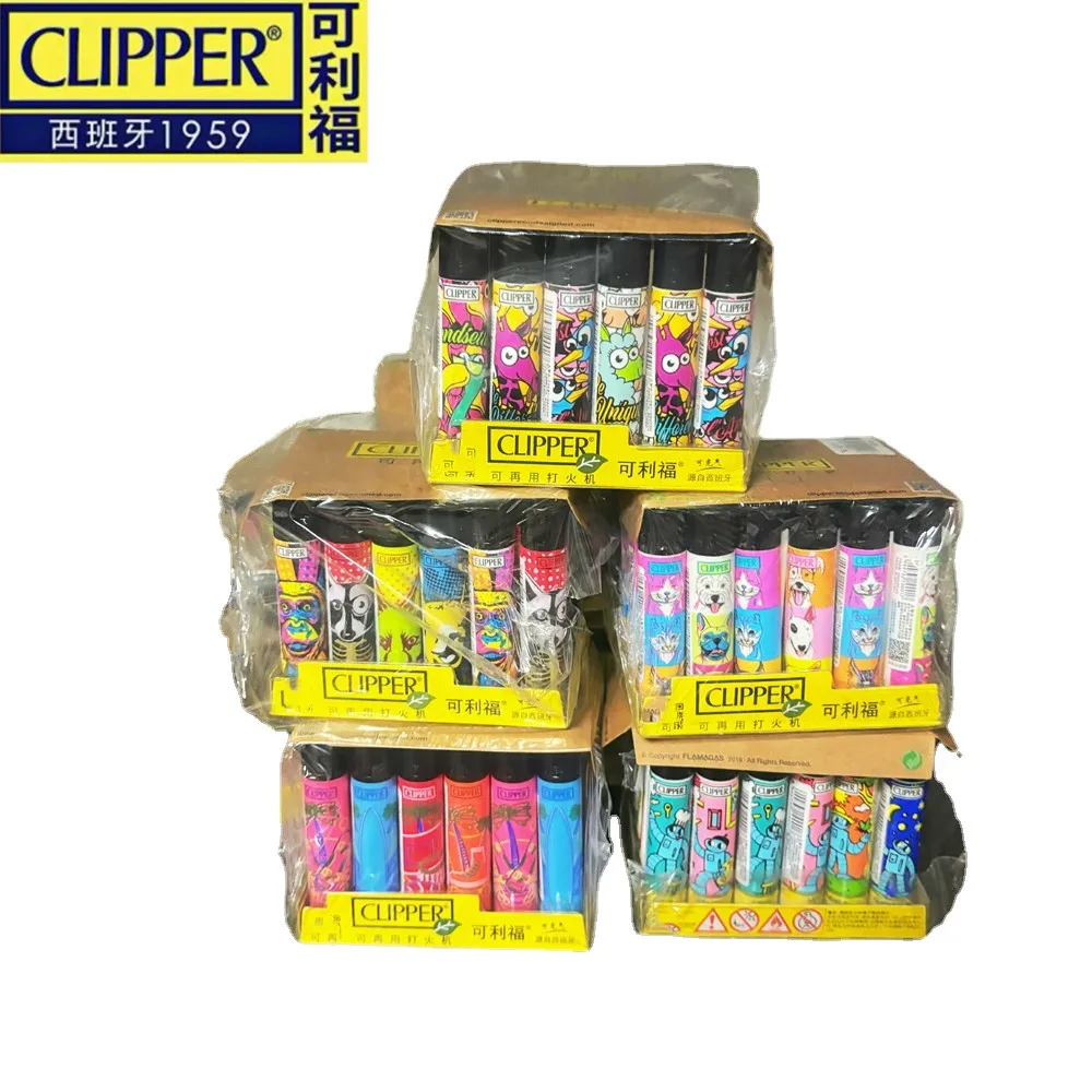 Clipper Lighter Grinding Wheel Mini Butane Gas Lighter 24pcs Men's Small Tools Cigarette Accessories