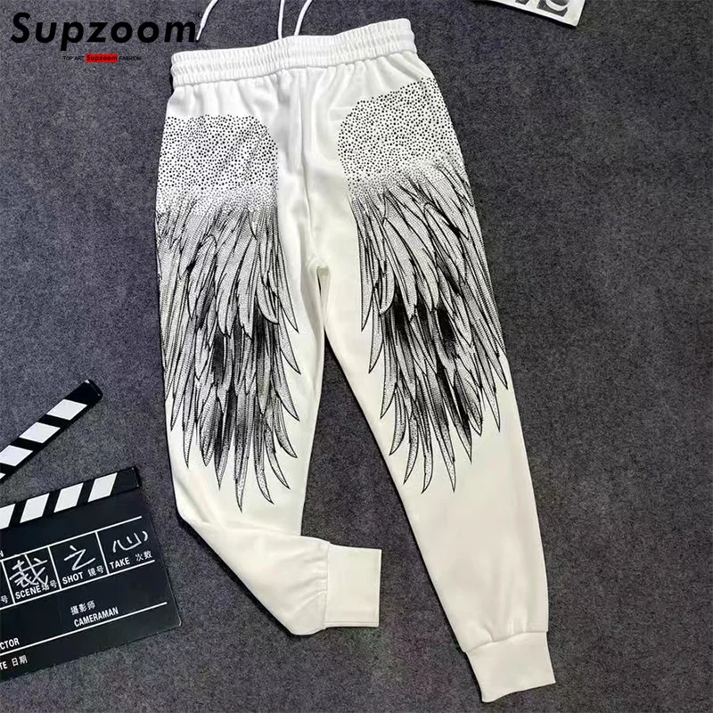 Supzoom Chinese Style Elastic Waist Autumn Loose Wings Drills Trend Casual Couple Men Cotton Pants Sweatpants