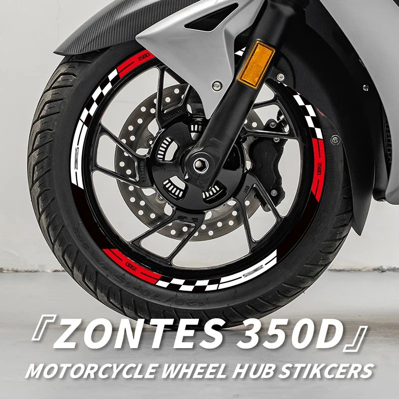 For ZONTES 350D Motorcycle Wheel Hub Safety Reflection Stickers Kits Bike Rim Accessories decoration colorful decals