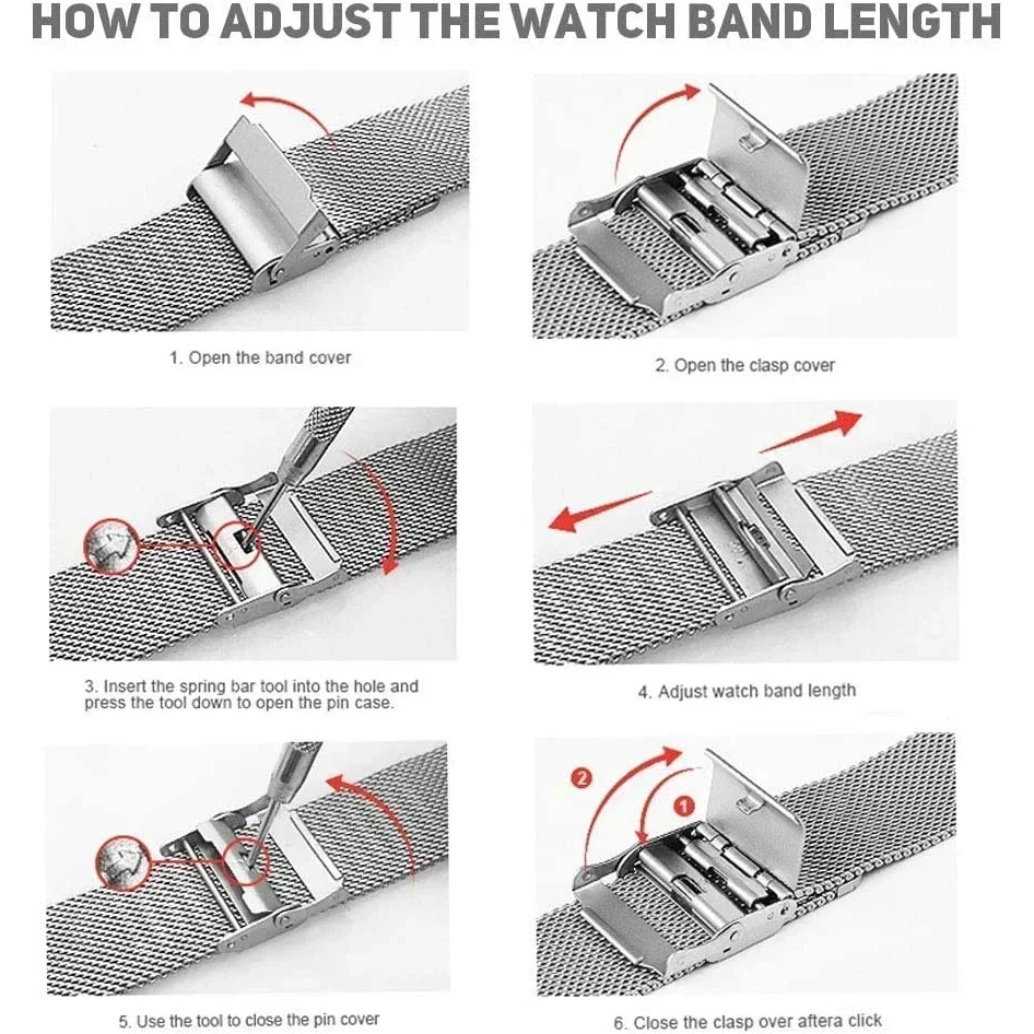 Premium Mesh Watch Band - 46mm Smart Watch Bracelet Wrist Strap Loop Accessories