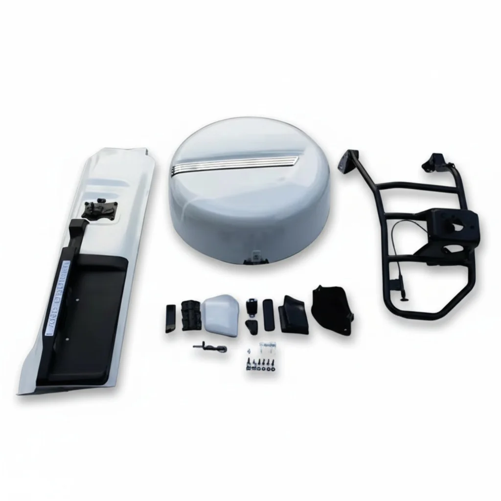 Supporto per Ruota di Scorta, Kit Portaruota di Scorta in Plastica ABS, per Toyota Land Cruiser LC200 2008-2021, Copertura Posteriore per Ruota di Scorta