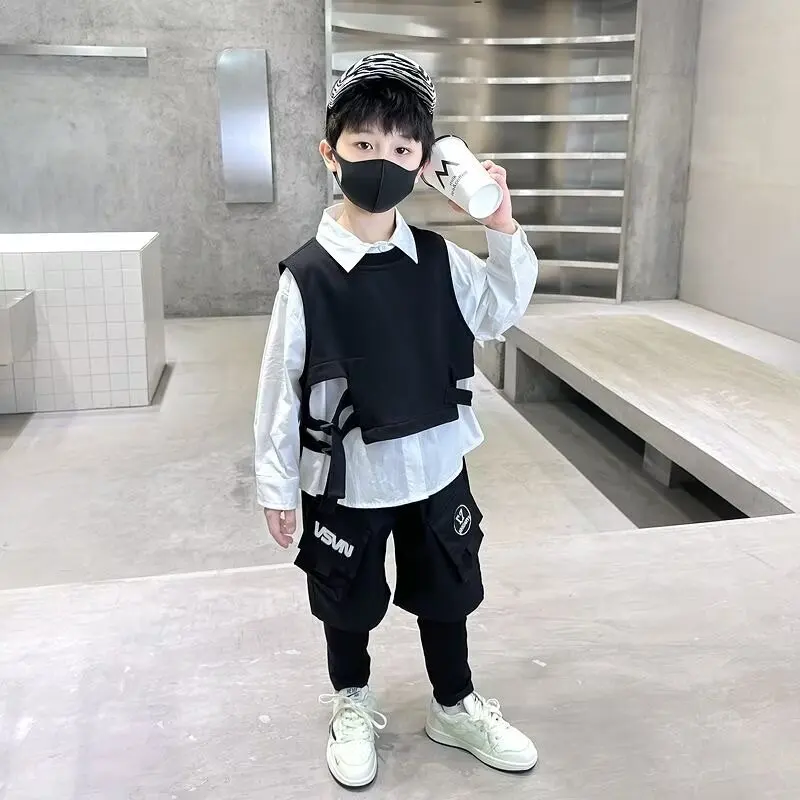 

Spring Autumn Sets For Children Vest+Shirt+Pant 3PCS Boy Children Clothing Children Suit Baby Boys Clothing Sets