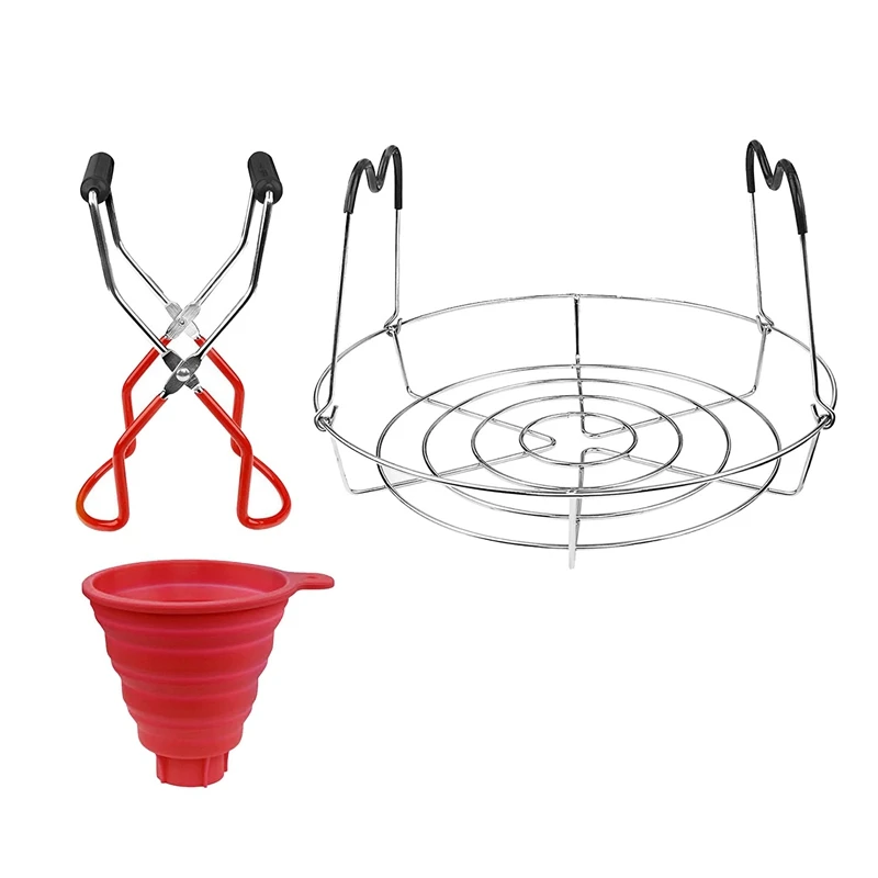 

Canning Rack 3 Pcs,Canning Jar Lifter And Steamer Canning Rack Collapsible Funnel,Canning Jar Rack,Canning Supplies Kit