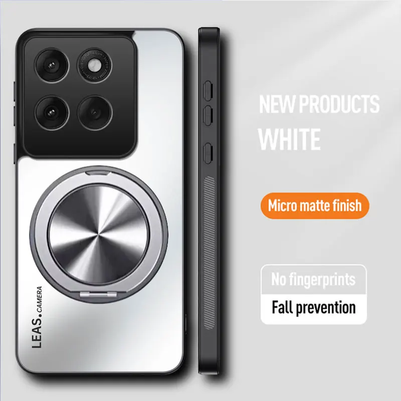 Magnetic Matte Shockproof Case with 360° Rotating Ring Holder