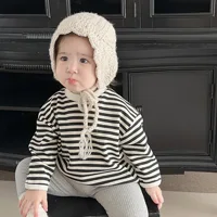2025 Autumn New Baby Long Sleeve Clothes Set Boy Girl Striped T Shirts + Solid Leggings 2pcs Suit Infant Toddler Casual Outfits 2