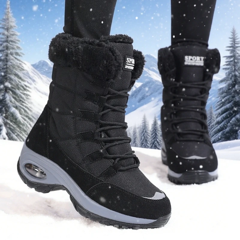 Women's Luxury Snow Boots Anti-Slip Rubber Sole Classic Snow Winter Warm Shoes Handmade Platform High Quality Warm Snow Boots