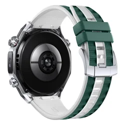 Dual - Color Breathable Silicone Strap - Soft, Waterproof Replacement Wristband - Forerunner265 255 (Green White)