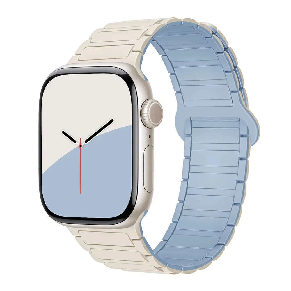 ตัวเลือกสินค้า สายซิลิโคนแม่เหล็ก iWatch 40-49 มม. ปรับได้ ใส่สบาย ทนทาน