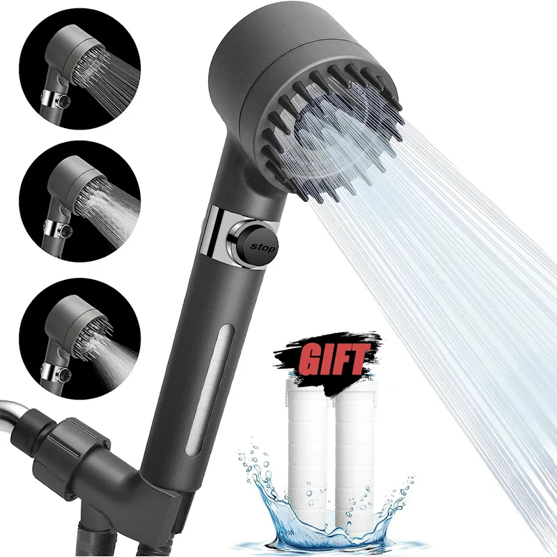 Luxury Filtered Shower Head Set High Pressure Filtration System For Hard  Water