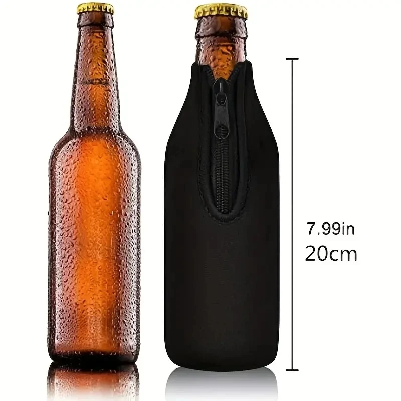 330ML Camping Portable Beer Bottle Sleeve Zipper 1 Piece Set camping beer bottle sleeve