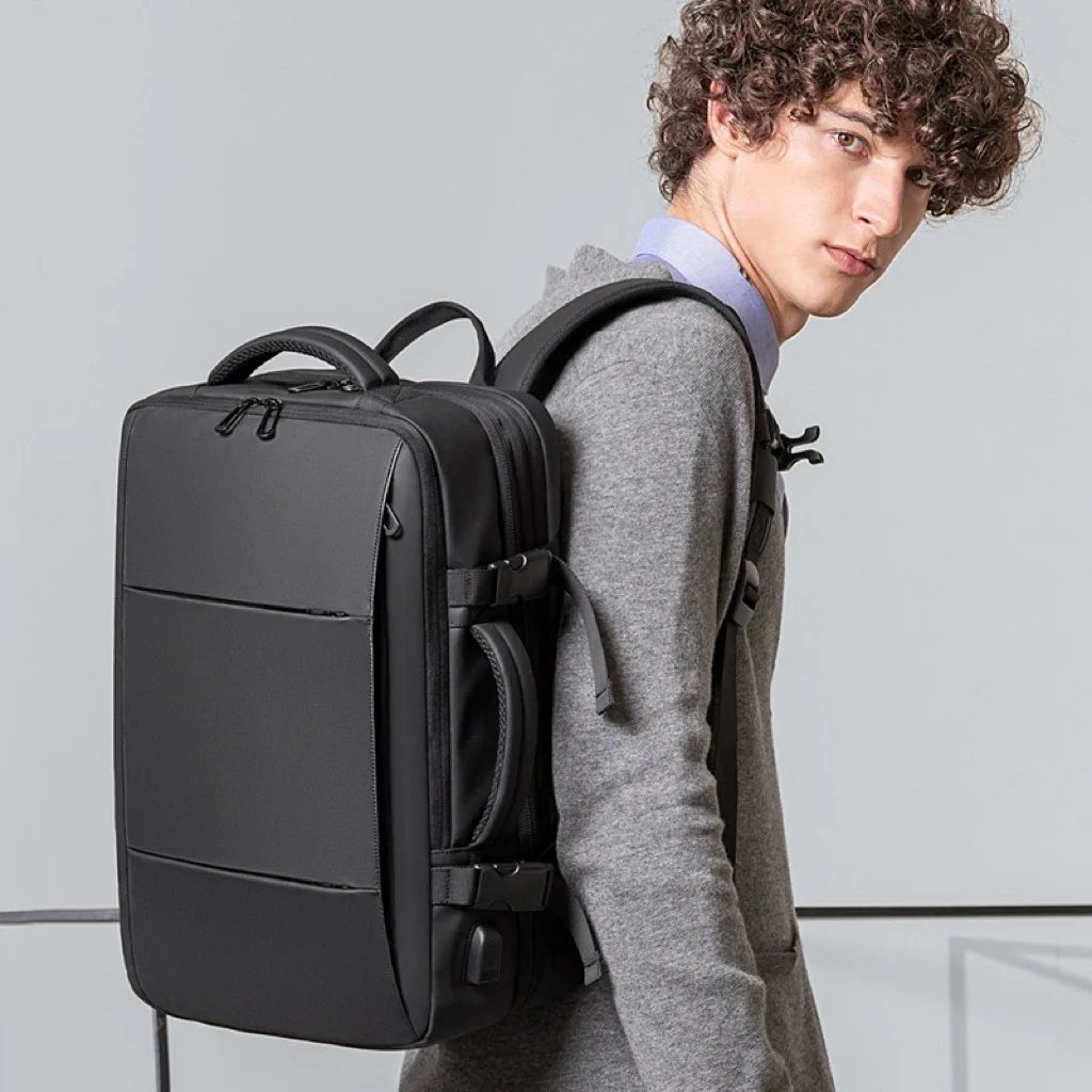 Backpack Male College Student Computer Backpack Men's Large Capacity Business Travel Waterproof Expandable Men's Bag Travel Bag