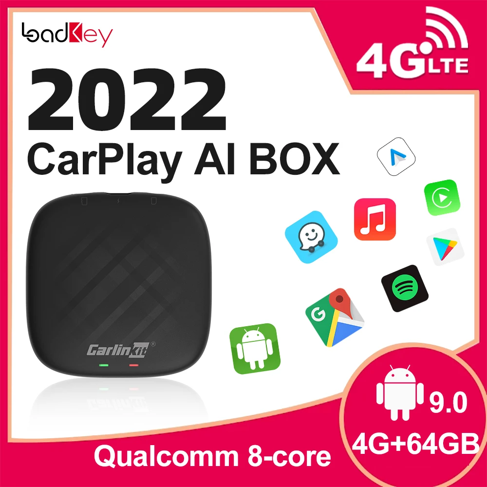 RAM 4G+ROM 64G,4G Cellular,8 Core,Only Support Touch Screens &Factory Apple CarPlay Cars,and YouTube Netflix 2022 Carlinkit Wireless Carplay AI Box 