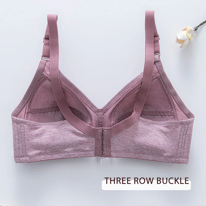 Women's Lace Bra Ultra-Thin Large Chest Gathered Anti-Sagging Adjustable Size Wireless New Style Underwear 2