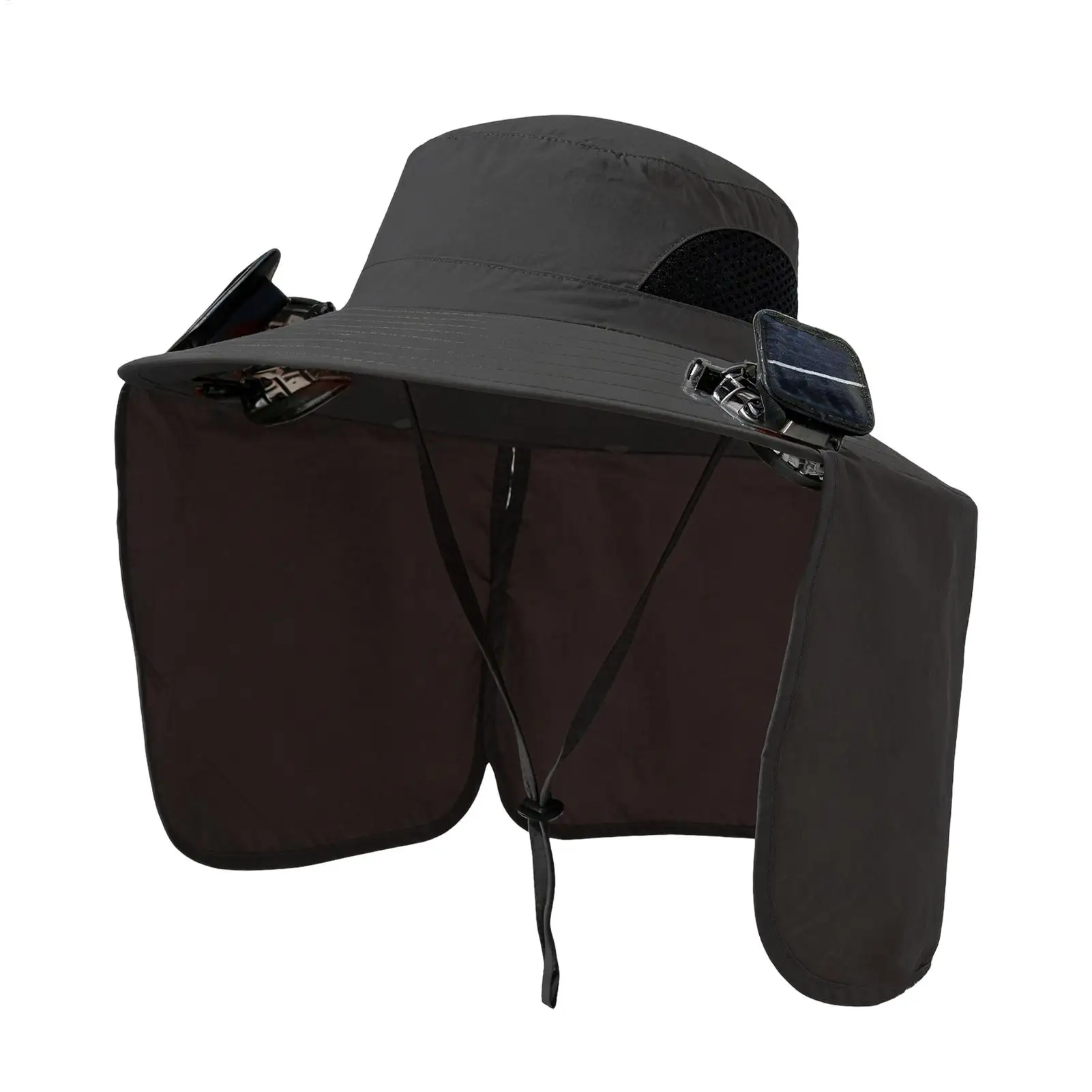 접이식 태양열 팬 모자 넓은 챙 통기성 자외선 차단 모자 여성 남성 정원 가꾸기..