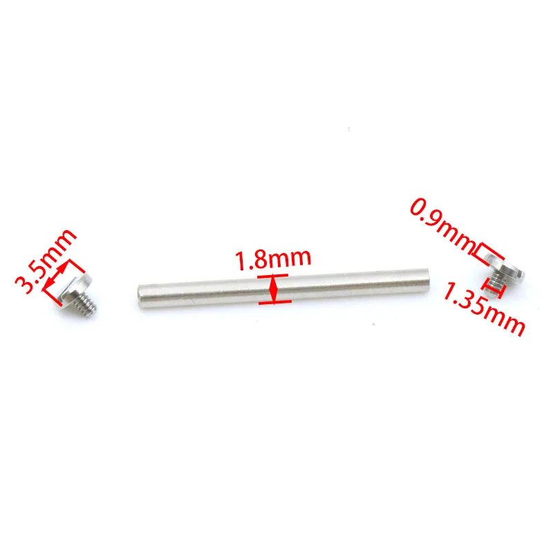 Watch Belt Fixing Shaft Single Screw 1.8mm Thick All Steel Screw Rod Watch Strap Link Rod Accessories