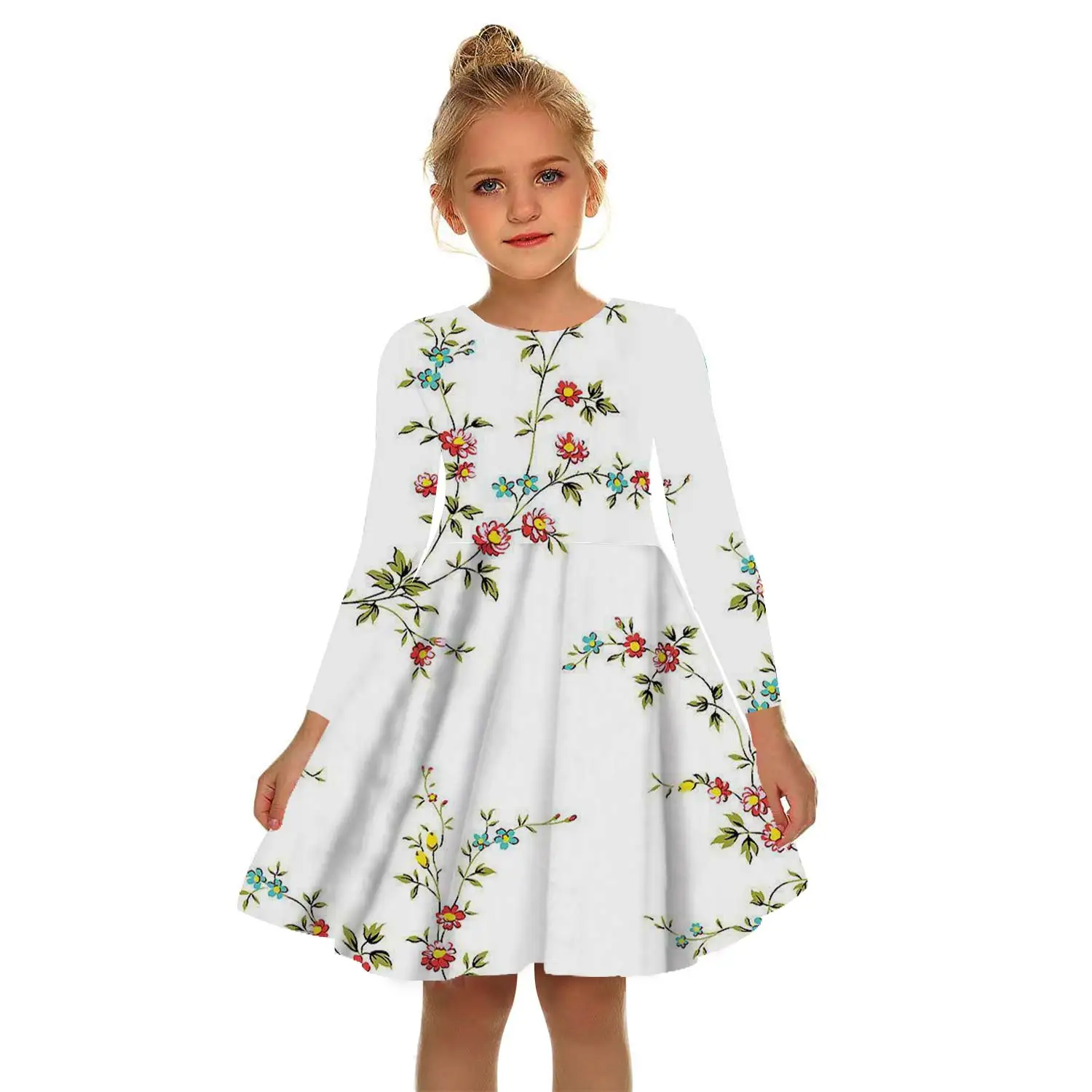 New 2022 3D Print Summer Kids Girls Baby Shower Casual Dresses Fashion Long Dresses Autumn EveryDay Casual Dresses little girl skirt dress