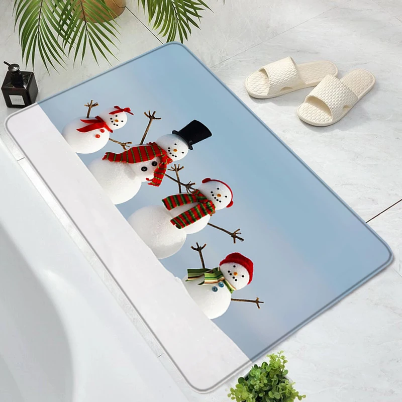 

Christmas Cute Rug Non-slip Mat Kitchen Carpet Doormat Entrance Door Carpets Bath Mats Home Rugs Custom Living Room Foot Prayer