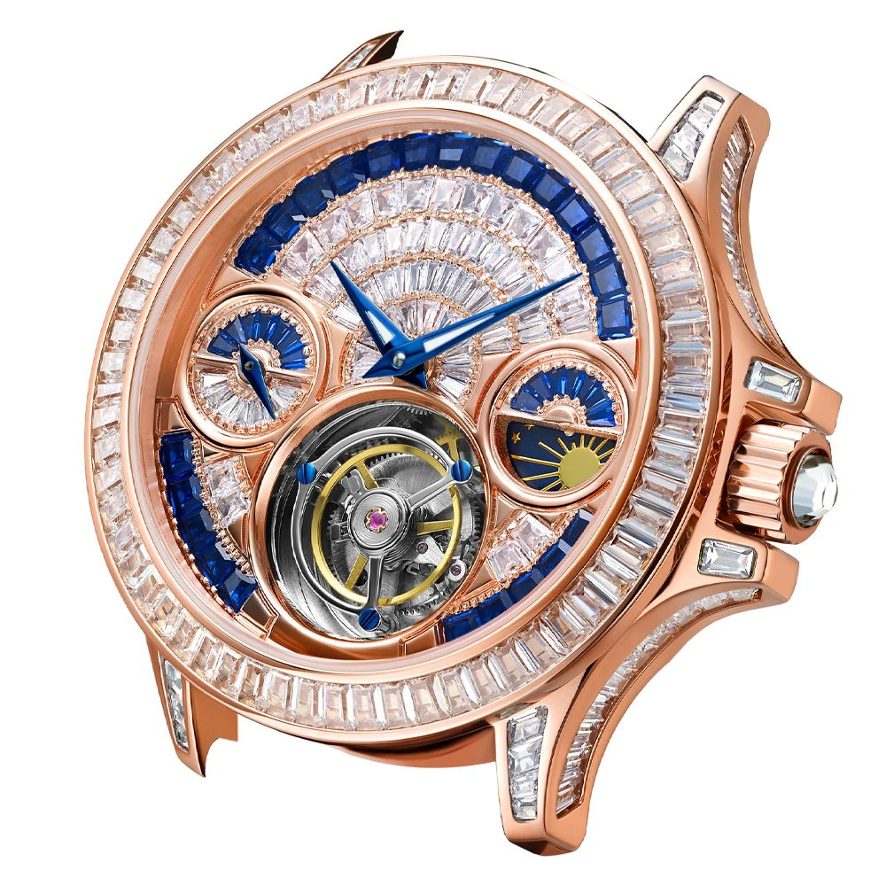 TIELBO Mechanical Watch for Men Automatic Tourbillon Movement