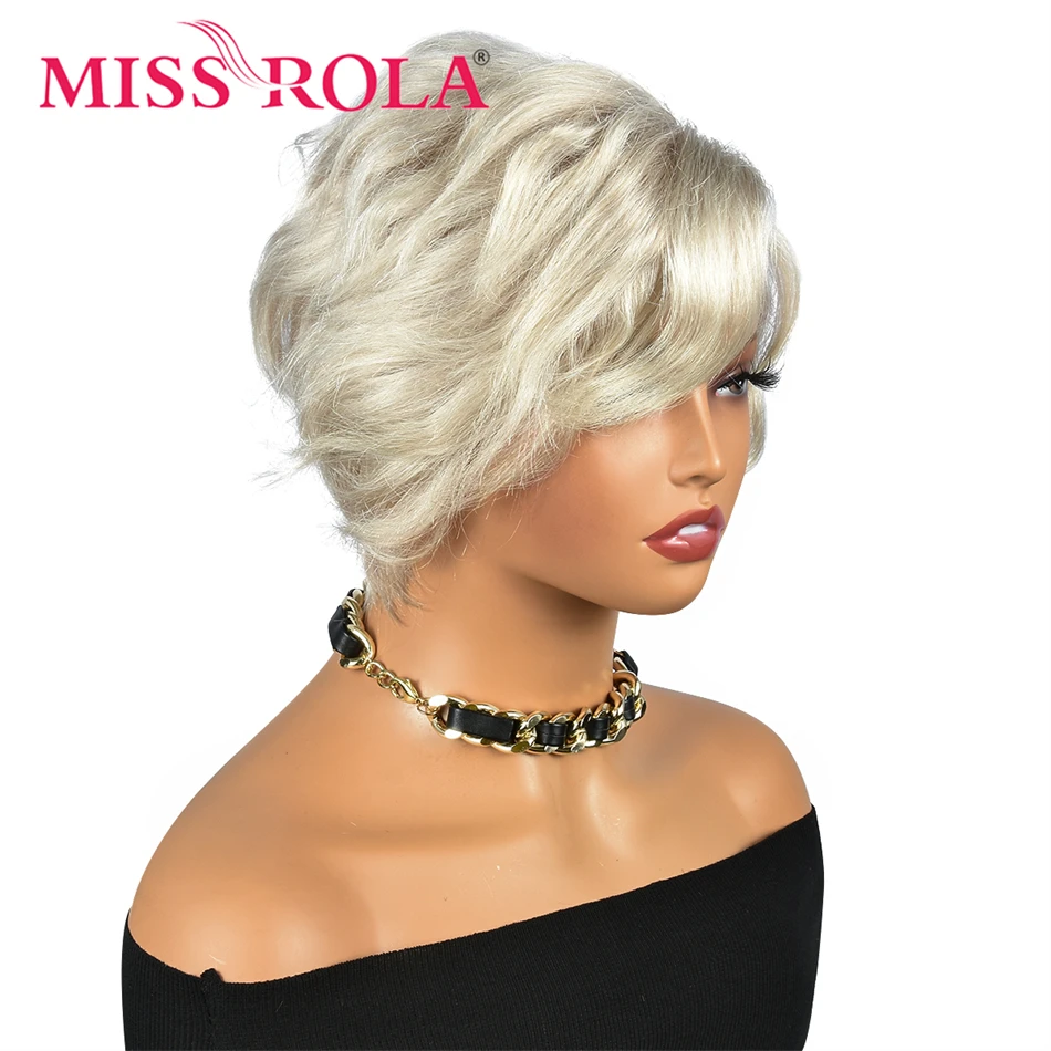 

Miss Rola 12A Brazilian Short Pixie Cut Wigs Gray/#60 Hair Wig T Lace Human Hair Wigs Remy Hair Transparent Lace 180% Density