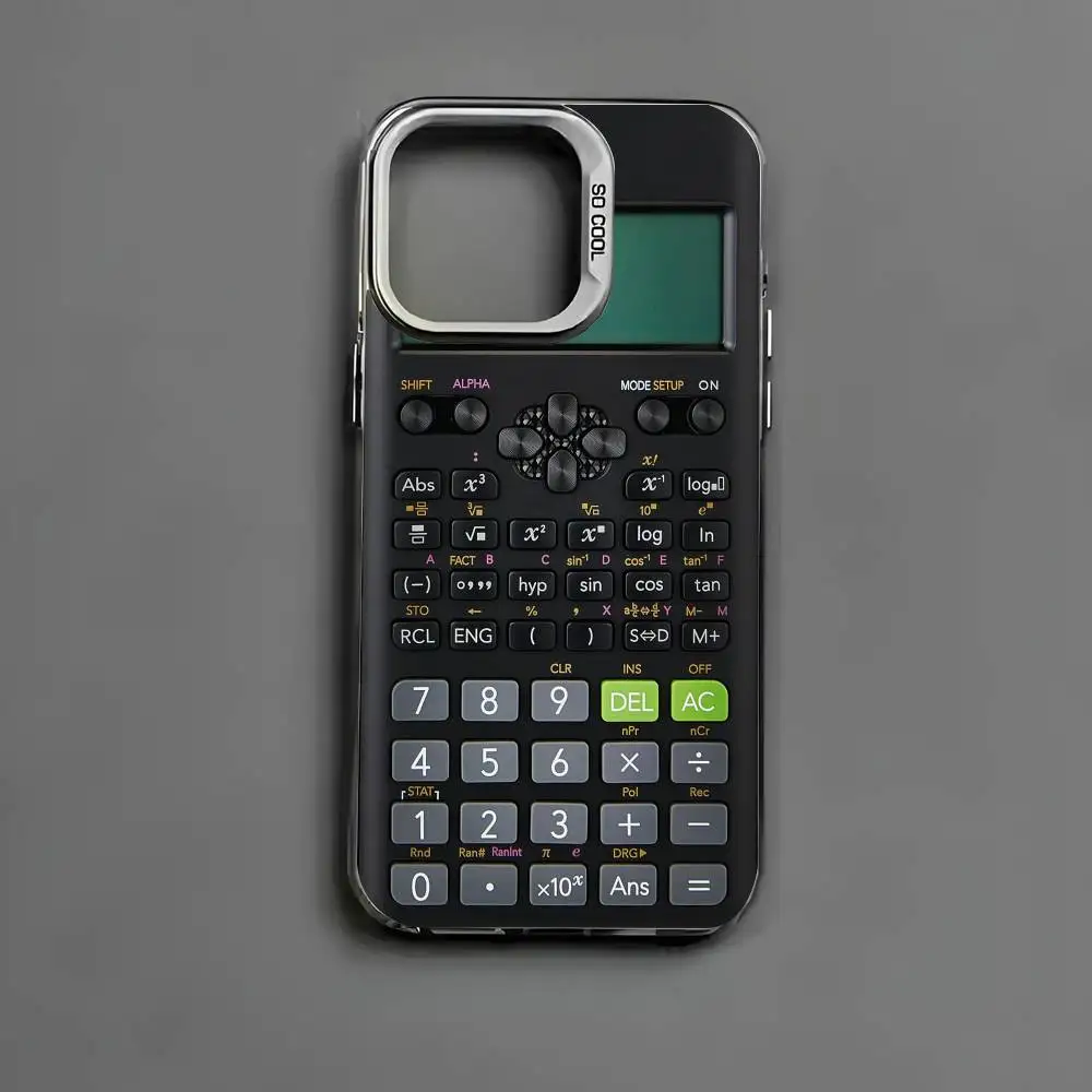 Multicolor Metallic Aurora Matte Laser Phone Case with Stylish Calculator Pattern