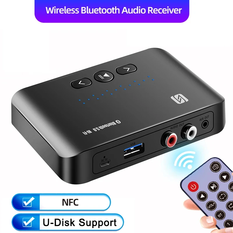 

Приемник Bluetooth 5,0, внешний диаметр диска 3,5 мм, AUX-разъем, стерео, музыка, аудио, беспроводной адаптер и пульт дистанционного управления для автомобильного усилителя динамика
