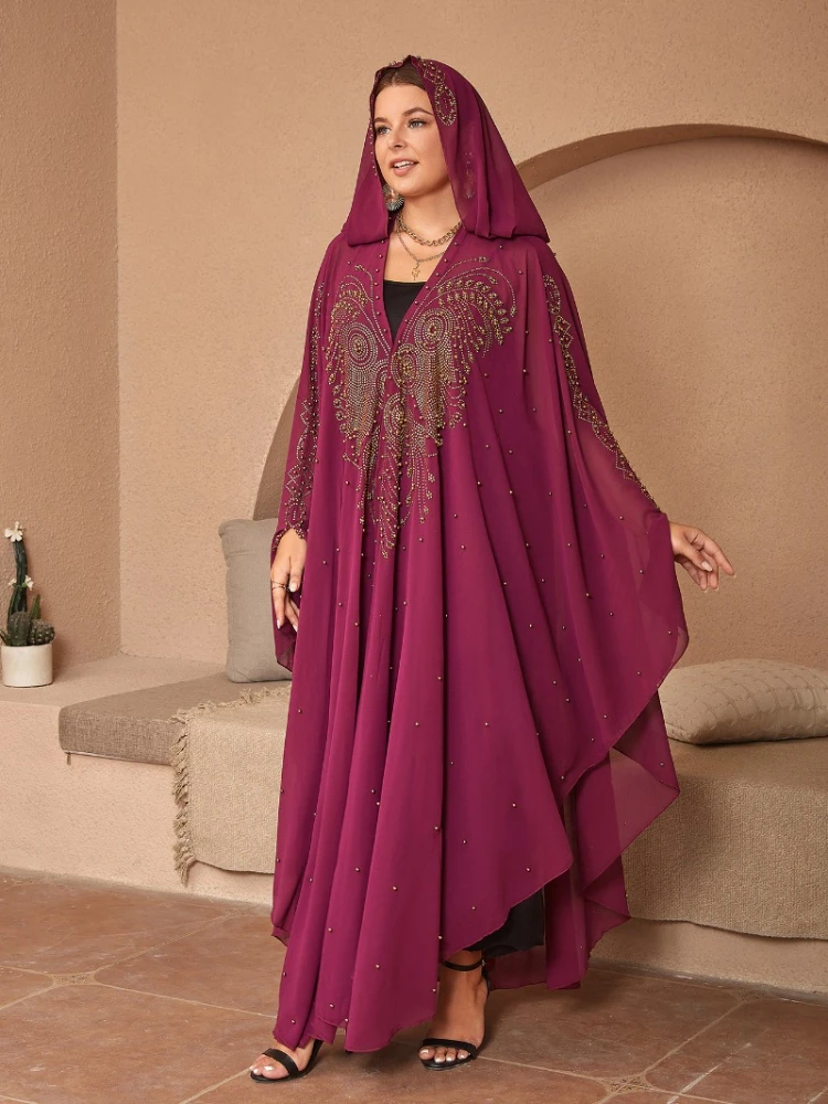 

Abayas для женщин Дубай Роскошный Черный шифон Boubou мусульманское модное платье Caftan Marocain Свадьба Вечеринка события Djellaba Femme