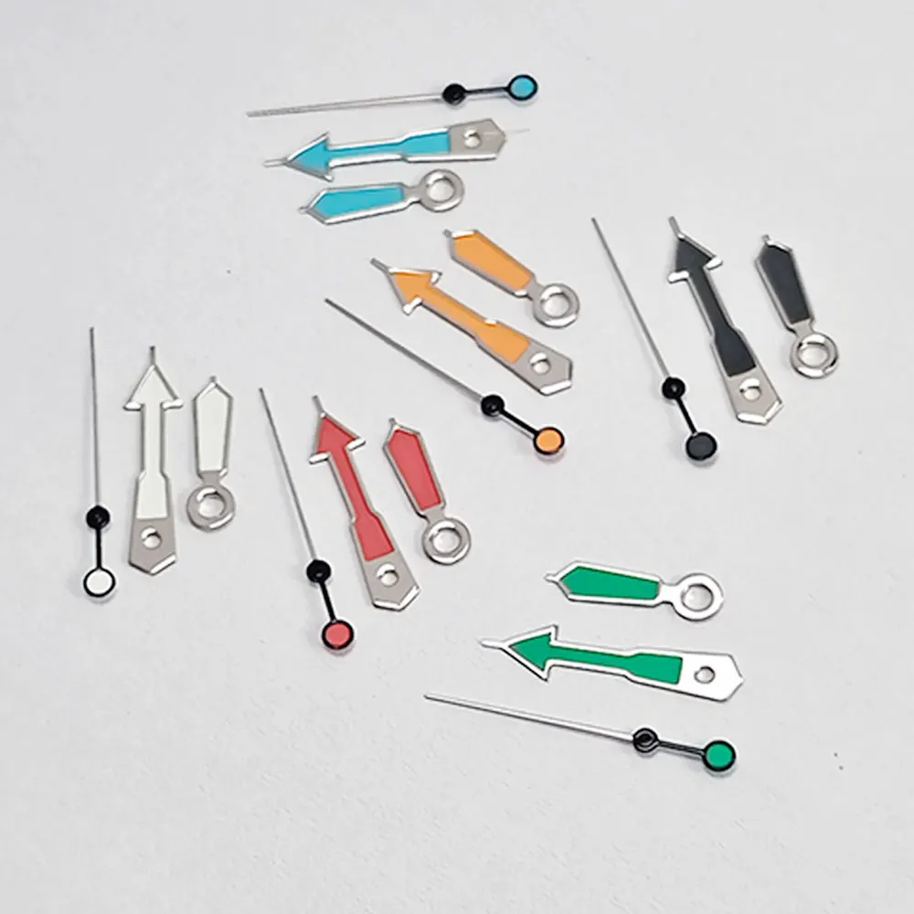 NH35 Watch Hands 8.5*12*12.5mm NH34 NH35A NH36 7S36 4R36 Silver Border Pointers Green Luminou Orange Red Blue for Seiko Part watch accessories