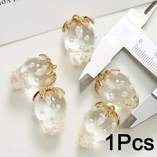 3D 수지 달콤한 딸기 모양 과일 펜던트, DIY 쥬얼리 제작, 귀걸이, 목걸이, 팔찌, 키체인 액세서리 3