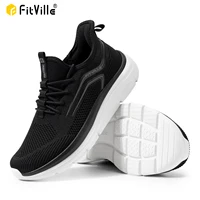 FitVille Thick Sole Running Shoes Mens Sneakers Shock Absorbing Rebound Lightweight For Swollen Feet Arch Support Wide Shoes 1