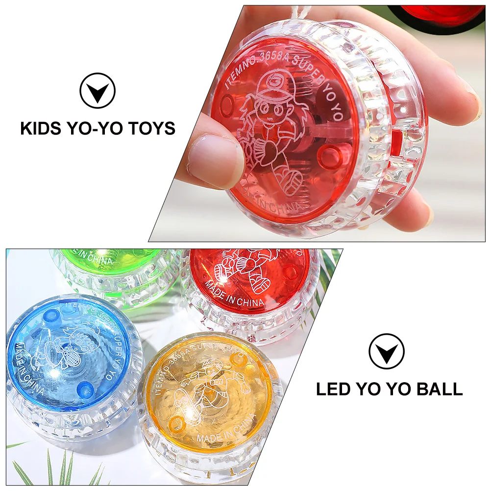 5 Pcs Glow Beginners Creative Toys Responsive Ball Yoyo Gift Plastic Flash Child