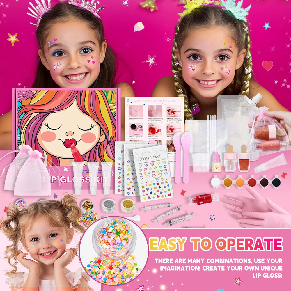 Lip Gloss Base Set Lip Gloss Making Kit Diy Kit Moisturizing Nourish for Girl Kids Gifts Pack Set Cosmetics