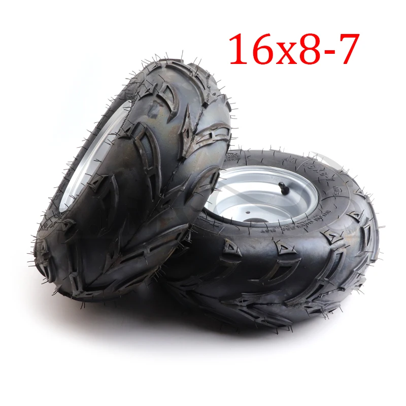 

2 pcs 16x8-7 7" front/rear rims tires tire kits for 110cc 125cc ATV bike complete tubeless tires