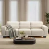 3 Seater Sofa Couch with Deep Seats and Wide Armrests, 89" Couches for Living Room,with Removable Cover, White Children's Sofas 1