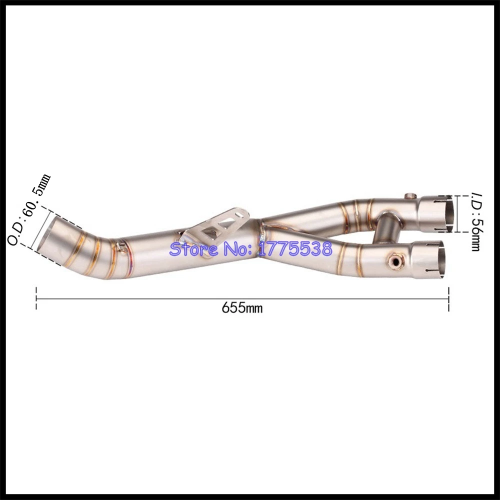 Titanium Alloy for Yamaha YZF-R1S 2016-2018 YZF-R1 YZF-R1M 2015-2023 Motorcycle Exhaust Middle Link Pipe Real Carbon Muffler - Image 3
