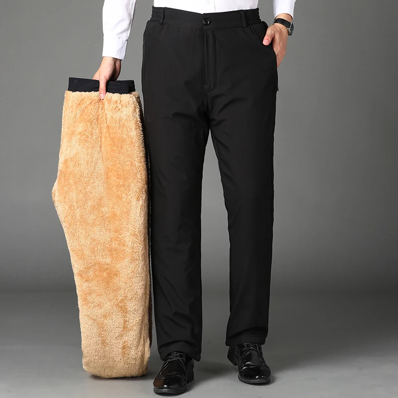 

New 2023 Cashmere Dress Pants Business Light Luxury Conference Wear Men's Winter Warm Cotton Pants Large Size Casual Pants S-5XL