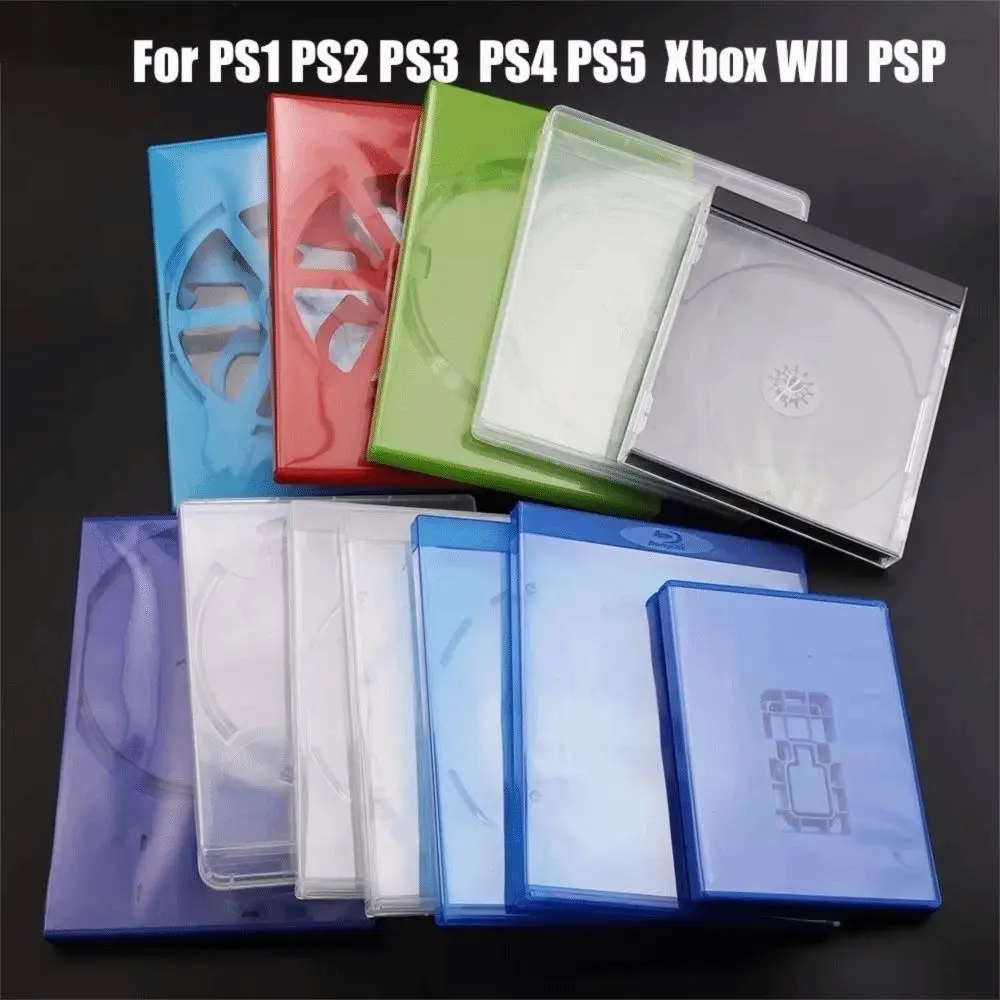 1개 플라스틱 CD 게임 커버 보호 디자인 교체용 액세서리 CD 게임 보호 박스 (PS1, PS2, PS3, PS4, PS5, Xbox, WII 호환)